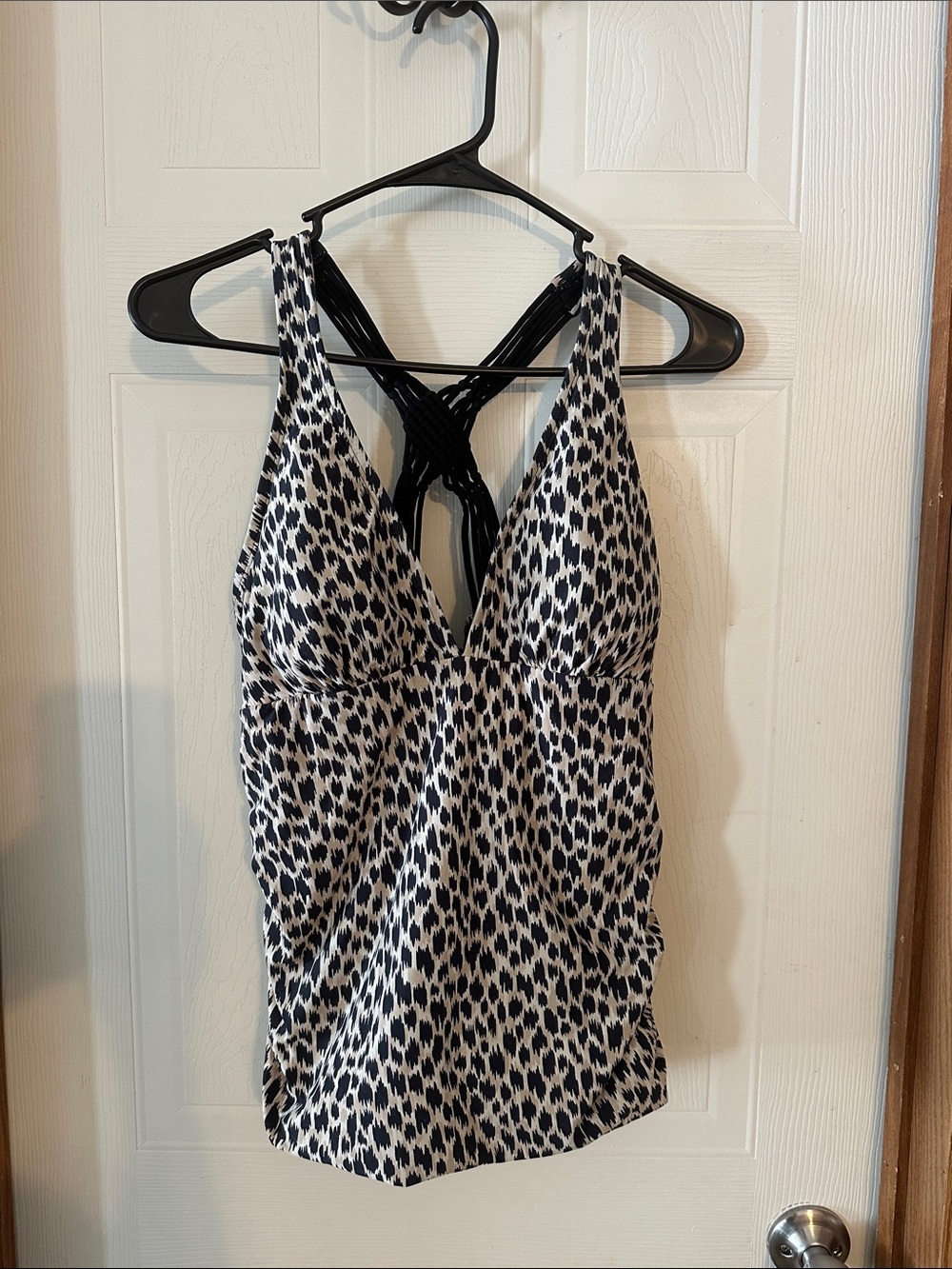 jcpenney Black & White Leopard-Print Tankini with Strappy Back